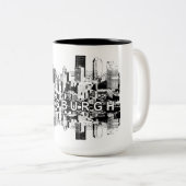 Pittsburgh, Pennsylvania Skyline in schwarz Zweifarbige Tasse (VorderseiteRechts)