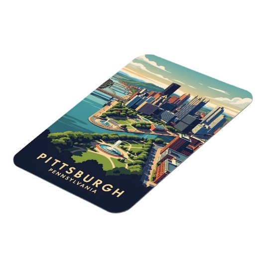 Pittsburgh, Pennsylvania Skyline Magnet (Linke Seite)