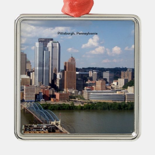 Pittsburgh, Pennsylvania Skyline-Ornament Ornament Aus Metall (Vorne)