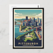 Pittsburgh, Pennsylvania Skyline Postkarte (Vorne/Hinten)