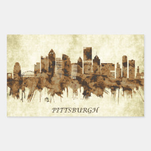 Pittsburgh Pennsylvania Stadtansicht Rechteckiger Aufkleber