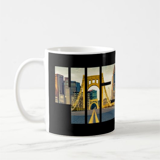 Pittsburgh Pennsylvania Steel City Skyline 412 Can Kaffeetasse (Links)