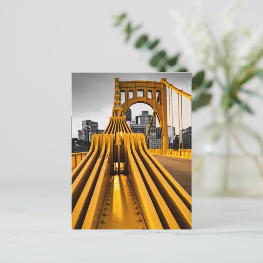 Pittsburgh Pennsylvania Steel City Skyline Bridge Postkarte (Stehend Vorderseite)
