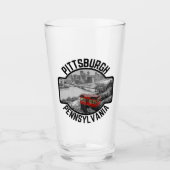 Pittsburgh Pennsylvania Steel City Skyline Incline Glas (Vorderseite)