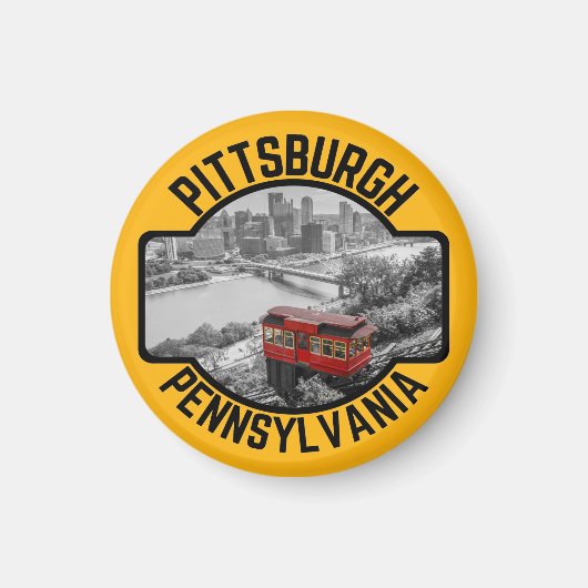 Pittsburgh Pennsylvania Steel City Skyline Incline Magnet (Vorne)