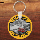 Pittsburgh Pennsylvania Steel City Skyline Incline Schlüsselanhänger (Vorderseite)