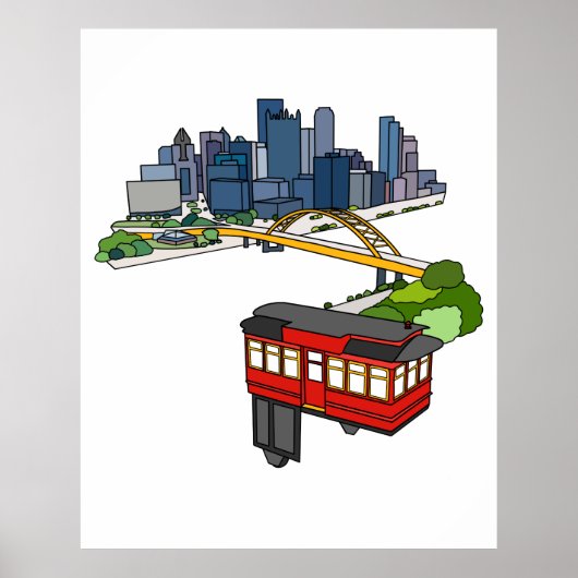 Pittsburgh Pennsylvania Steel City Skyline Kunst k Poster (Vorne)