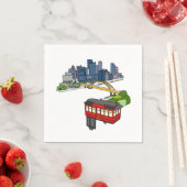 Pittsburgh Pennsylvania Steel City Skyline Kunst k Serviette (Beispiel)