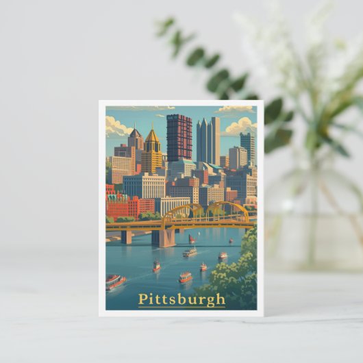 Pittsburgh Pennsylvania Vintage Vorführung Postkarte (Stehend Vorderseite)