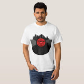 Pittsburgh Pennsylvania Vinyl Record Skyline T-Shirt (Vorne ganz)