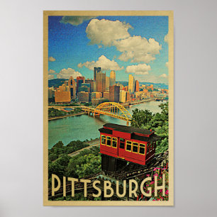Pittsburgh-Plakat-Vintage Reise Duquesne Neigung Poster