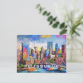 Pittsburgh Postcard - Iconic Skyline Postkarte (Stehend Vorderseite)