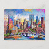 Pittsburgh Postcard - Iconic Skyline Postkarte (Vorderseite)