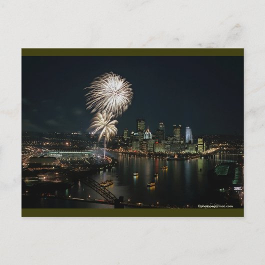 Pittsburgh Postcard Light Up Night "One of a Kind" Postkarte (Vorderseite)
