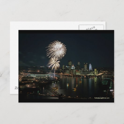 Pittsburgh Postcard Light Up Night "One of a Kind" Postkarte (Vorne/Hinten)