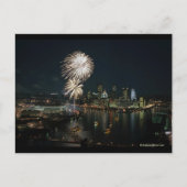Pittsburgh Postcard Light Up Night "One of a Kind" Postkarte (Vorderseite)