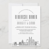 Pittsburgh Probe Dinner | City Skyline Einladung (Vorderseite)