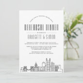 Pittsburgh Probe Dinner | City Skyline Einladung (Stehend Vorderseite)