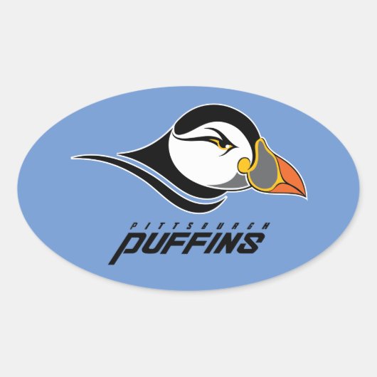 Pittsburgh Puffins-Logo Ovaler Aufkleber (Vorderseite)