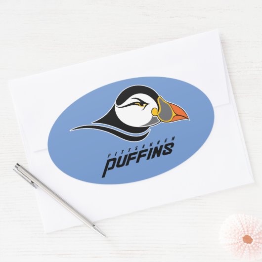 Pittsburgh Puffins-Logo Ovaler Aufkleber (Umschlag)