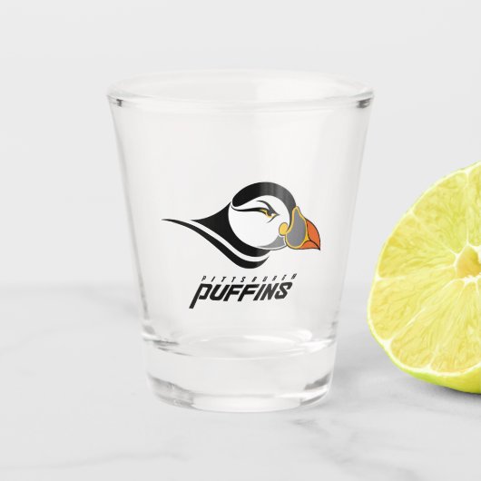 Pittsburgh Puffins-Logo Schnapsglas (Vorderseite)