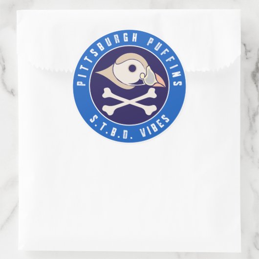 Pittsburgh Puffins S.T.B.D. Vibes Runder Aufkleber (Tasche)