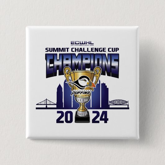 Pittsburgh Puffins Summit Challenge Cup Champions Button (Vorderseite)