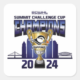 Pittsburgh Puffins Summit Challenge Cup Champions Quadratischer Aufkleber