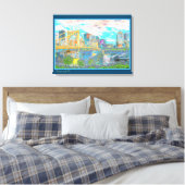 Pittsburgh Retro Art Foto Leinwand (Insitu (Schlafzimmer))