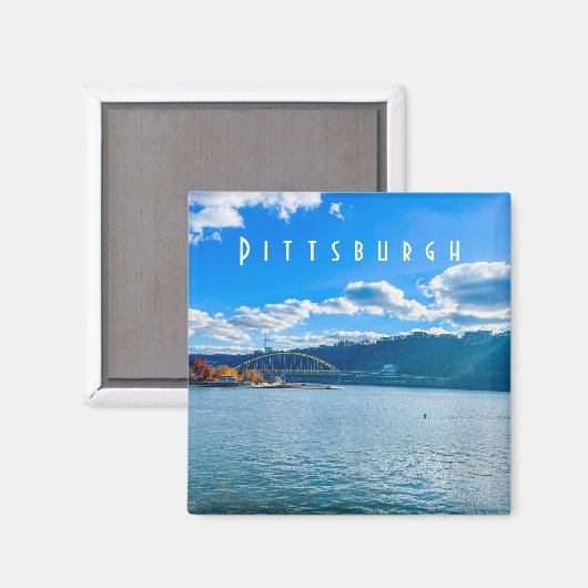 Pittsburgh River View Magnet (Vorderseite/Rückseite)