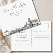 Pittsburgh Save the Date Postcard Elegantes Hochze Postkarte