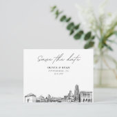 Pittsburgh Save the Date Postcard Elegantes Hochze Postkarte (Stehend Vorderseite)