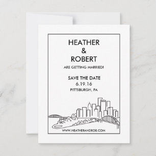 Pittsburgh Save the Date - Skyline (schwarz)