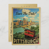 Pittsburgh Save the Date Vintage Postkarten (Vorne/Hinten)