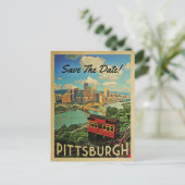 Pittsburgh Save the Date Vintage Postkarten (Stehend Vorderseite)