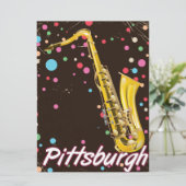 Pittsburgh Saxophone Reiseplakat. (Stehend Vorderseite)