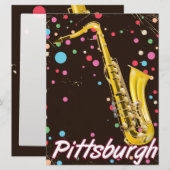 Pittsburgh Saxophone Reiseplakat. (Vorne/Hinten)