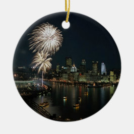 Pittsburgh- Selten - Foto- Ornament-Nacht- & Tages Keramik Ornament