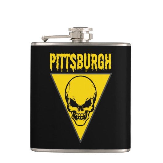 Pittsburgh Skull Flachmann (Vorderseite)