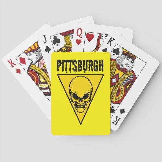 Pittsburgh Skull Spielkarten Gelb (Rückseite)