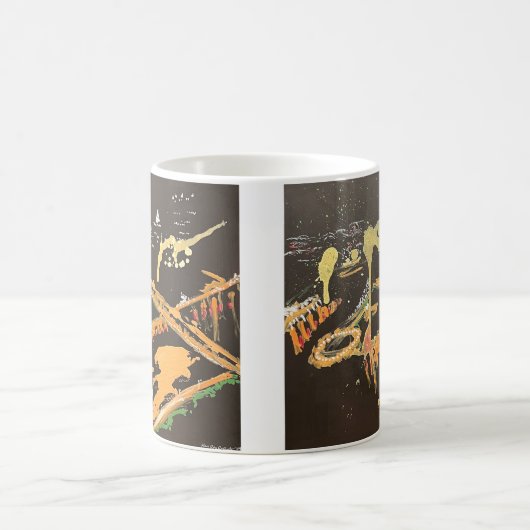 Pittsburgh Skyline Abstraktes Malen von zweitönige Kaffeetasse (Mittel)