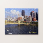 Pittsburgh-Skyline Allegheny Fluss Clemente Brücke Puzzle (Horizontal)