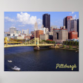 Pittsburgh Skyline Allegheny River Clemente Bridge Poster (Vorne)