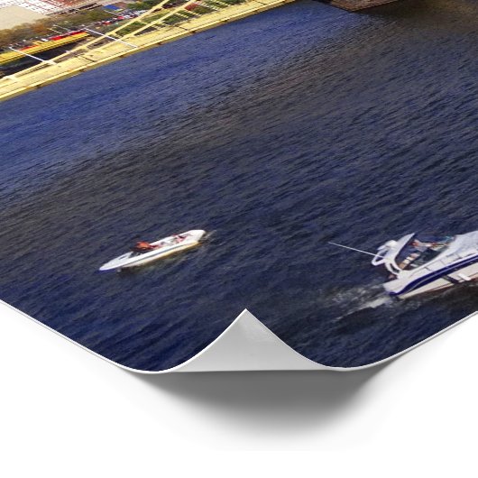 Pittsburgh Skyline Allegheny River Clemente Bridge Poster (Ecke)