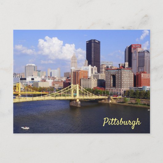 Pittsburgh Skyline Allegheny River Clemente Bridge Postkarte (Vorderseite)