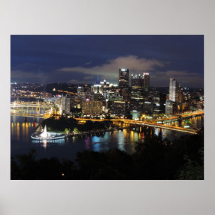 Pittsburgh-Skyline am Dämmerungs-Plakat Poster
