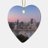 Pittsburgh-Skyline am Sonnenuntergang Keramik Ornament (Links)