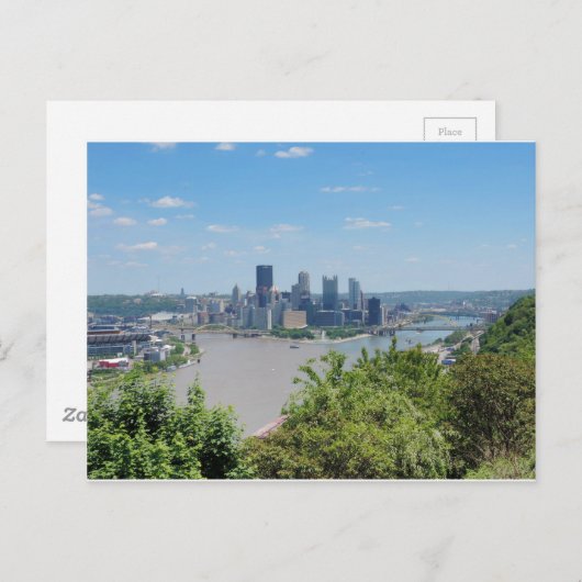 Pittsburgh Skyline aus West End Postkarte (Vorne/Hinten)