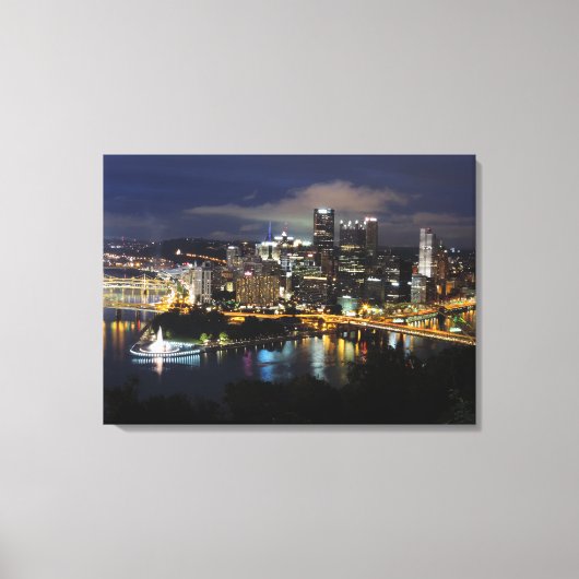 Pittsburgh Skyline bei der Leinwand Dusk (Vorderseite)
