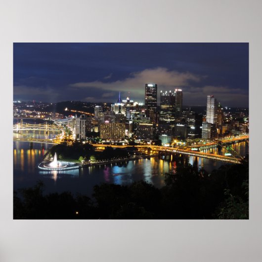 Pittsburgh Skyline bei Dusk Poster (Vorne)